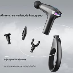 Spier massager pistool – percussie, 8 niveaus, verlengde handgreep,timer 15 min – diepe weefselontspanning – compact en krachtig — thumbnail 2