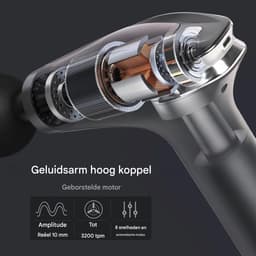 Spier massager pistool – percussie, 8 niveaus, verlengde handgreep,timer 15 min – diepe weefselontspanning – compact en krachtig — thumbnail 3