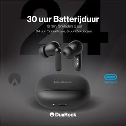 DunRock Bubble Pro - draadloze oordopjes - Zwart - met ANC - Multipoint - 6 mics - bluetooth oortjes - Met DunRock App — thumbnail 3