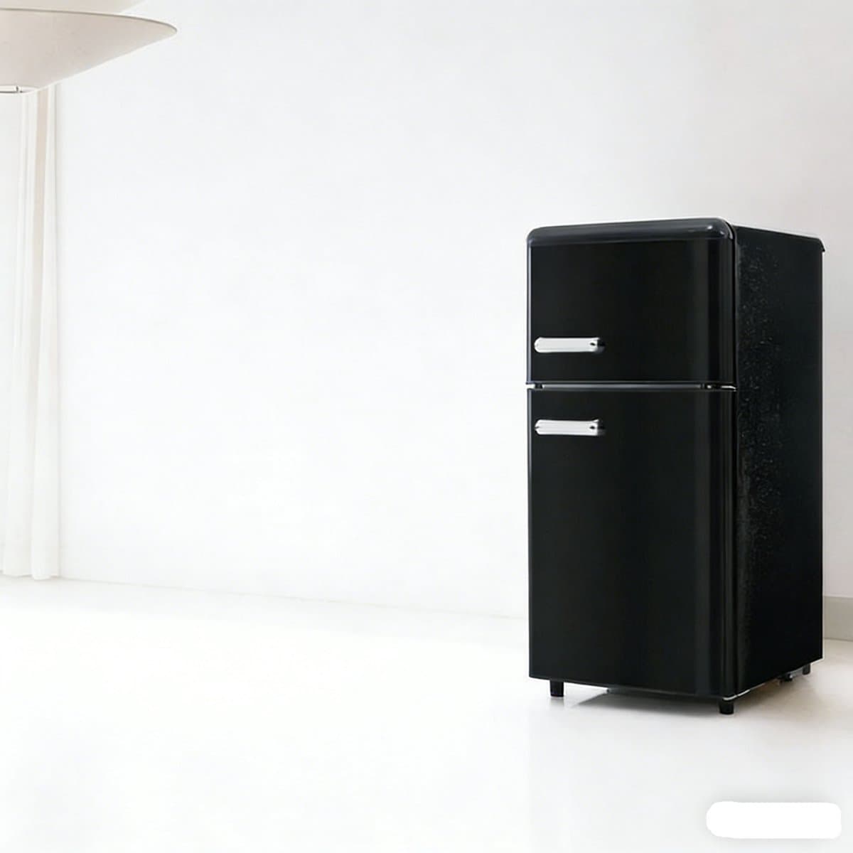 Koelkast 45x46x91cm Zwart IJzer Plastic LED Verlichting Meerkleurig Boven Onder Dubbele Deur 72 Liter Totaalvolume Beschikbaar Voor Keuken Studentenkamer Appartement — afbeelding 1
