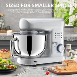 Multifunctionele Keukenmachine 1500 W - 5,5 L - 6 Snelheden - Planetaire Menging - Met Deeghaak en Garde — thumbnail 4
