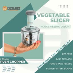 Foodchopper 900ml met 4 Rvs Messen voor Groente, Aardappelen, Ui en Salade — thumbnail 2