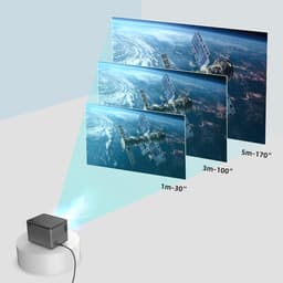 Mini Beamer - Film Projector met Bluetooth - Draagbare Beamer - 4K Kwaliteit - Grijs en zwart — thumbnail 5