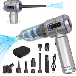 Auto stofzuiger draadloos - Handstofzuiger - Mini Stofzuiger - Stofzuiger Auto - Led scherm - Incl. Blaasfunctie, opzetstukjes en reiskoffertje — thumbnail 1