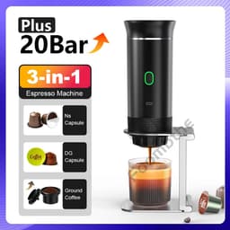 Draadloos Elektrisch - Portabele Espresso Koffiemachine - 3-in-1 Capsule en Poeder - Koffiemaker - Voor Reizigers en Kampeerders — thumbnail 4
