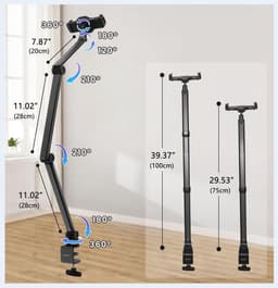 Verstelbare Universele Tablet Standaard - Ultra Lange Metalen Arm voor iPad en Tablets 4,7-12,9 inch — thumbnail 3