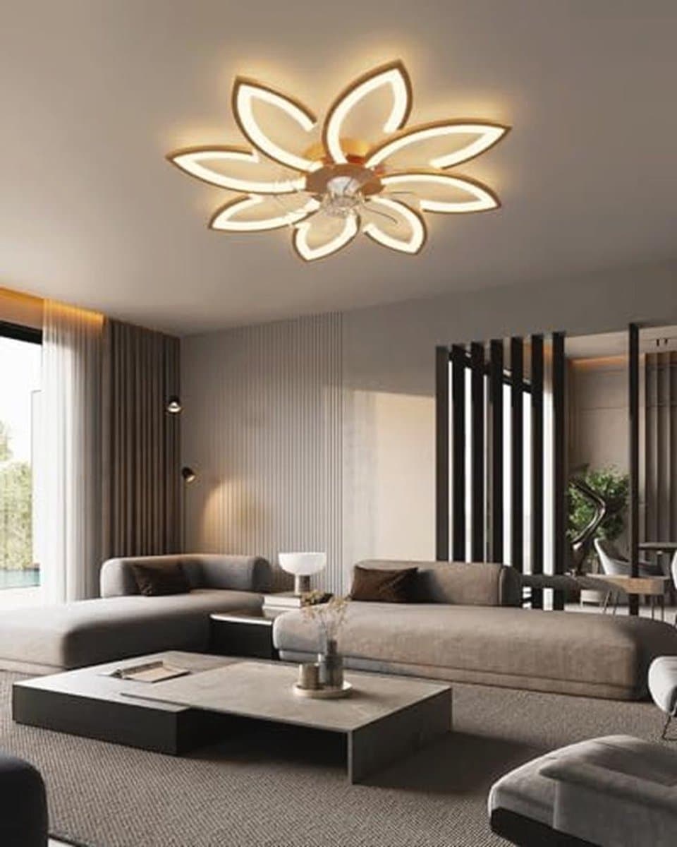 Dimbare Plafondventilator 90 cm met Licht - Zeer Stille en Moderne DC Motor voor Slaapkamer en Keuken — afbeelding 1