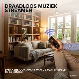 Platenspeler Bluetooth - Audizio RP337W - LP speler - Draadloze Bluetooth speakers - Voor alle plaatformaten - Houtlook — thumbnail 4