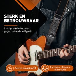 Finesse Gitaarband met Plectrumhouders - Verstelbaar - Katoen - Akoestische & Elektrische Gitaar - Gitaarriem - Gitaar Strap - Guitar Strap — thumbnail 5