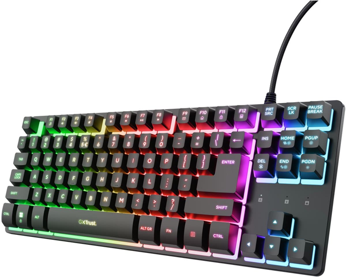 Trust GXT 833 Thado - Bedraad Gaming Toetsenbord - Tenkeyless (TKL) - PC/PS5 - QWERTY - Zwart — afbeelding 1