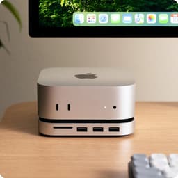 Satechi USB-C Stand/hub Mac mini M4 (SSD) – Geschikt voor Mac Mini (2024) – Met ruimte voor SSD geheugen – Met diverse extra poorten voor aansluiten randapparatuur – Grijs — thumbnail 3