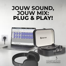 Denver Platenspeler - Ingebouwde Speakers en Versterker - Incl. PC Software - Auto-stop - Retro - VPL130 — thumbnail 2