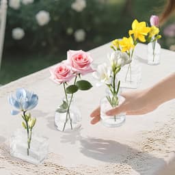 5 glazen mini-vazen - 125 ml tafelvazen voor bloemdecoratie - vaatwasmachinebestendig — thumbnail 5