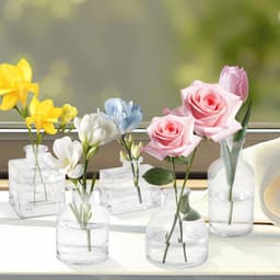5 glazen mini-vazen - 125 ml tafelvazen voor bloemdecoratie - vaatwasmachinebestendig — thumbnail 3