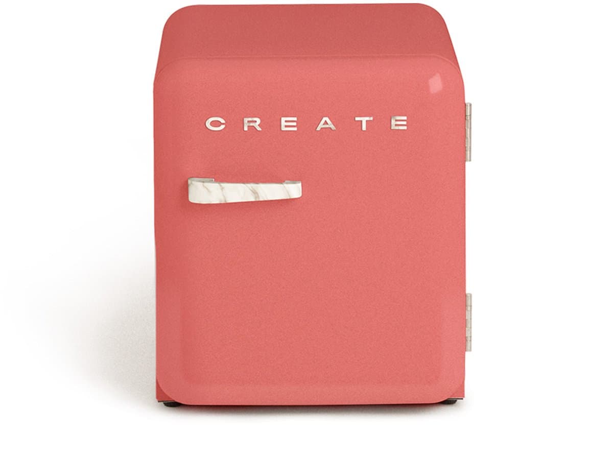 CREATE - Koelkast in retrostijl - Terracotta - Handvat Marmer - FRIDGE RETRO 48L — afbeelding 1