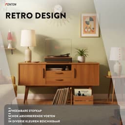 Platenspeler Bluetooth (in/uit) - Fenton RP162 - retro platenspeler met speakers (stereo) en mp3 speler - Bruin — thumbnail 4