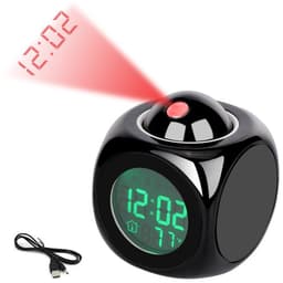 Wekker - Digitale Wekker - alarmklok - wekker met projectie - wekker met licht - digitale wekker slaapkamer - Met spraakuitzending - Snooze Functie - Digitale Spraakmelding Wekker - LED Projector Klok - Digitale Wekker met Projectie - zwart — thumbnail 1