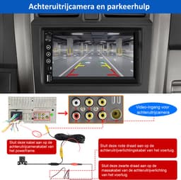 Hexinex 2DIN Autoradio - 7 inch scherm - met Draadloze Carplay & Android Auto - BT 5.2 - USB/USB-C + Achteruitrijcamera — thumbnail 2