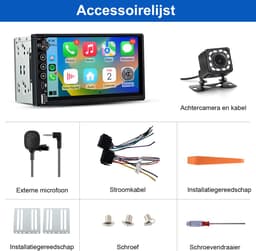 Hexinex 2DIN Autoradio - 7 inch scherm - met Draadloze Carplay & Android Auto - BT 5.2 - USB/USB-C + Achteruitrijcamera — thumbnail 4
