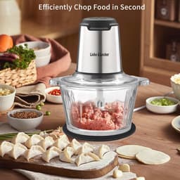 Keukenmachine met Hakmolen en Vleesmolen - 8 Kopjes, 2 Snelheden, 350W - Voor Fruit, Vlees, Groenten en Babyvoeding — thumbnail 2