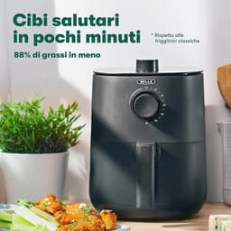 Handmatige heteluchtfriteuse - Olievrij Frituren, Afwasmachine Bestendige Antiaanbakpan en Frituurrek, Matte Zwart — thumbnail 4