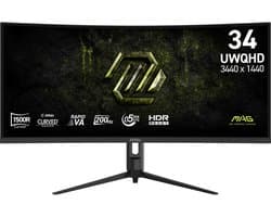 MSI MAG 342CQRF E20 - Ultrawide QHD Gaming Monitor - 200hz - DCI-P3 90% - AI NAVIGATOR - 0.5 ms - 34 inch