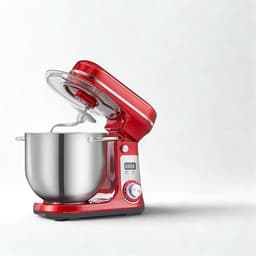 De Warenloods - Mixer - Keukenmachine - Keukenmixer Met Mengkom - 1200W - RVS Mengkom 6 Liter - 6 Standen - Mixer met Garde, Deeghaak en Menghaak - Rood — thumbnail 1