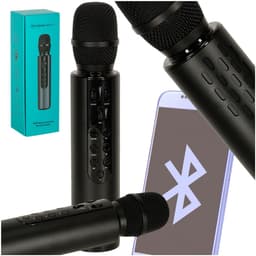 Draadloze Karaoke Microfoon - Bluetooth Karaoke Mic - Zwart - Inclusief Speaker Reverb en Muziekbediening - Ondersteunt Bluetooth en AUX - 2000mAh Accu - Voor Feestjes Zang en Entertainment — thumbnail 1