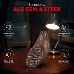 Aztec Death Whistle - Traditioneel Doodshoofd - Schreeuwende Fluit - Handgemaakt - Tot 120 Decibel - Azteekse Doodsfluit — thumbnail 4
