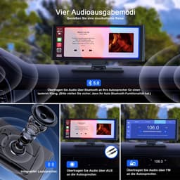 RC06 Geschikt voor CarPlay Scherm 10.26 Inch – Geschikt voor Android Auto Scherm – Navigatiesysteem Auto – Apple CarPlay & Android Auto - Auto Scherm – Universeel – Touchscreen & HD Achteruitrijcamera - bluetooth & wifi – Zwart — thumbnail 5