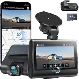 VH Supplies® Dashcam voor Auto - Dashboard Camera - Voor en Achter Camera - 4K + 1080P - 32 GB SD-kaart — thumbnail 1