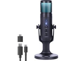 Nuvance USB Microfoon met Standaard - voor PC en Gaming Microfoon - Streaming Microphone - RGB