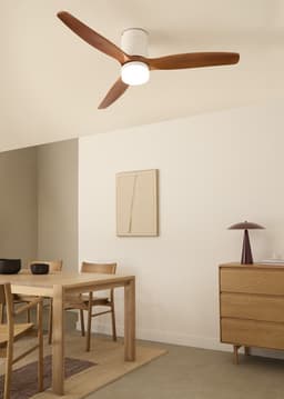 CREATE - Plafondventilator 40W silent Ø132 cm - Met Verlichting drie temperaturen - Met Wifi + Afstandsbediening - 6 Snelheden - Timer - Zomer/Winter functie - Wit - WIND CALM — thumbnail 4