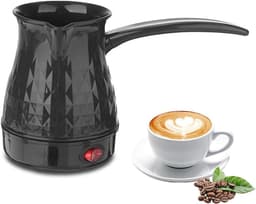 Kraftverdia - Koffiezetapparaat - Turkse koffiekan - Espressomachine - 600 ml - Mokkakan - ABS en roestvrij staal - Anti-verbranding - Gelijkmatige verwarming - Voor camping - Zwart — thumbnail 1