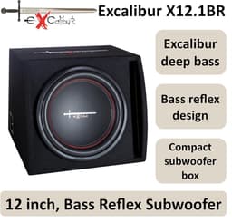 Excalibur Boombox 12'' – Auto Subwoofer in Behuizing – 12 Inch – 1000W Piek / 300W RMS – Bass Reflex – 35Hz–1000Hz – 94dB – 4Ω — thumbnail 5
