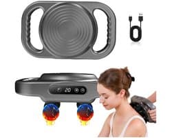 Massagepistool - massage gun - spiermassage apparaat - fascia gun - 6 koppen - 9 modi - 20 intensiteitsniveaus - LCD display - automatische timer 10 min - oplaadbaar 2000 mAh - grijs
