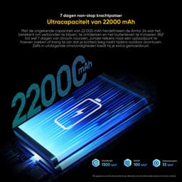 Ulefone Armor 24 Robuuste Rugged Smartphone – IP68/IP69K + MIL-STD-810H – 6.78'' 120Hz FHD+ – Vinger Scan – 22000mAh & 66W Snelladen – 24GB RAM (12+12 virtueel) 256GB – 64MP + 64MP Nachtzichtcamera – 8-Core Helio G96 – NFC – Dual SIM + microSD — thumbnail 2