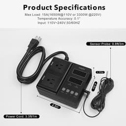 Digitale Thermostaat met Outlet voor Verwarming en Koeling - Temperatuurregelaar Plug and Play — thumbnail 5