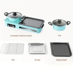 Carinova- 3-in-1 elektrische grills - hot pot - rookloze barbecue -multi-fornuismachine-elektrische antiaanbakpan -220V EU-stekker-elektrische schotel — thumbnail 3