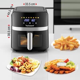 Airfryer - Olievrije Frituurpan - Gezond Koken - Digitale Touchscreen - 8 Liter - Zwart — thumbnail 4