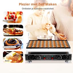 ElevateCommerce - Poffertjesmaker Elektrisch – Poffertjespan 50 stuks – Anti-aanbak – Instelbare Temperatuur – Professionele Mini Dutch Pancake Machine — thumbnail 2