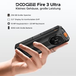 DOOGEE Fire 3 Ultra 4G- AI Outdoor telefoon - Robuuste Smartphone - Android 15 -24 GB RAM+256 GB ROM/2 TB TF - 8350 mAh/18W -Unisoc T7200 -5,5-inch HD -NFC + Face ID + Vingerafdrukscanner-Oranje — thumbnail 4