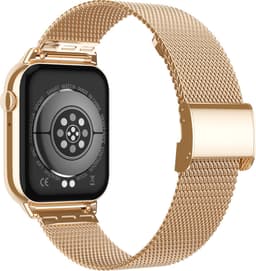 Belesy® HIMALAYA - Smartwatch Heren – Smartwatch Dames - Horloge – Stappenteller – Calorieën - Hartslag – Sporten - Je eigen foto als wijzerplaat - Kleurenscherm - Full Touch - Bluetooth Bellen – Milanees – Staal – Goud - Moederdag — thumbnail 4