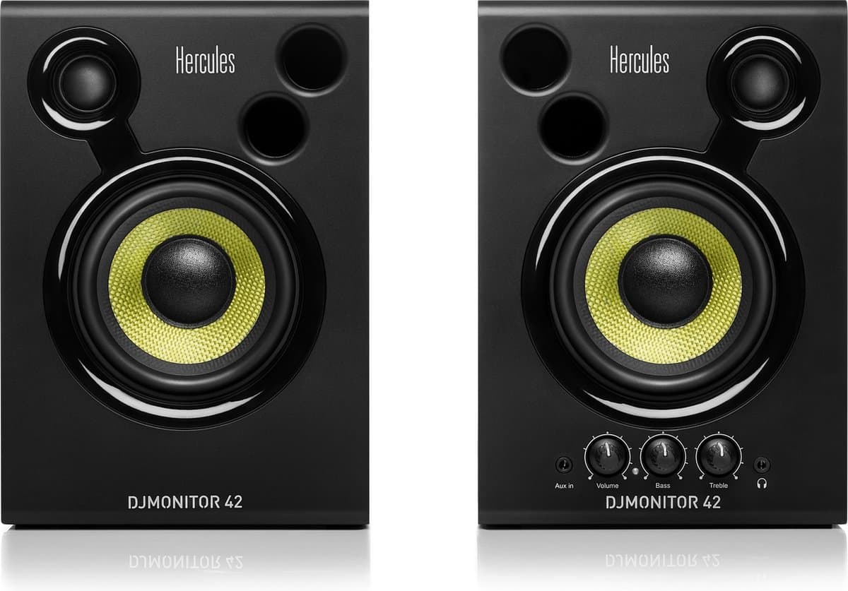 Hercules DJMonitor 42 - Actieve 4" Studiomonitorset - 2x 20W RMS (80W Piek) Speakers - DJ & Studio — afbeelding 1