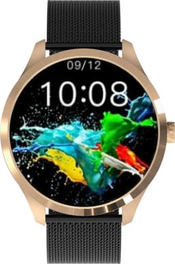 Belesy® Q9 Pro - Smartwatch Dames – Smartwatch Heren - Horloge - 1.28 inch - Kleurenscherm - Stappenteller - Bloeddruk - Hartslag - 75+ Wijzerplaten – Sporten – Staal – Goud - Zwart - Kerstcadeau — thumbnail 3