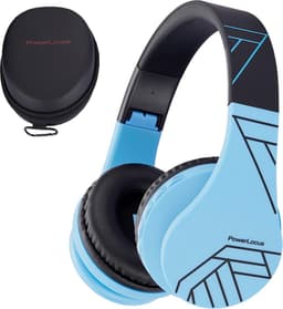 PowerLocus P1 Kids Kinder Koptelefoon Draadloos - Koptelefoon voor kinderen - Veilig volume van 85 dB - Bluetooth Hoofdtelefoon - Met microfoon - incl. Premium Case - Blauw/Zwart — thumbnail 1