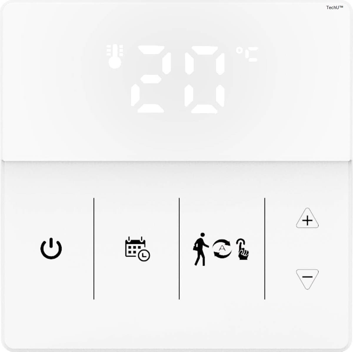 TechU™ Smart Thermostaat Thin – Wit – Alleen voor CV-ketel – App & Wifi – Google Assistant & Amazon Alexa – Persoonlijk programma instelbaar — afbeelding 1