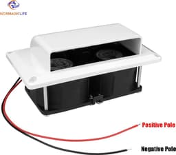 NormadicLife® - 12V Dubbele Ventilator voor Camper, Caravan & Boot - Wandventilator - Inbouwventilator - Actieve Luchtventilatie - Zwart — thumbnail 2