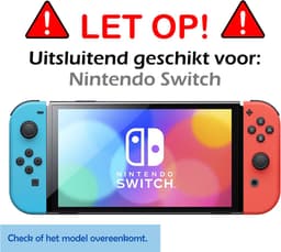 Hoesje Geschikt voor Nintendo Switch Hoes Bescherm Case Hardcover Met Polsbandje - Hoes Geschikt voor Nintendo Switch Case - Blauw — thumbnail 2