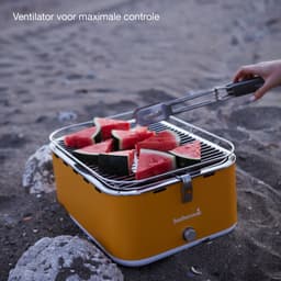 Barbecook Carlo - Tafel BBQ - Houtskool BBQ barbecue - Incl. Draagtas - Sunshine Yellow - 44 x 33 x 21cm — thumbnail 4